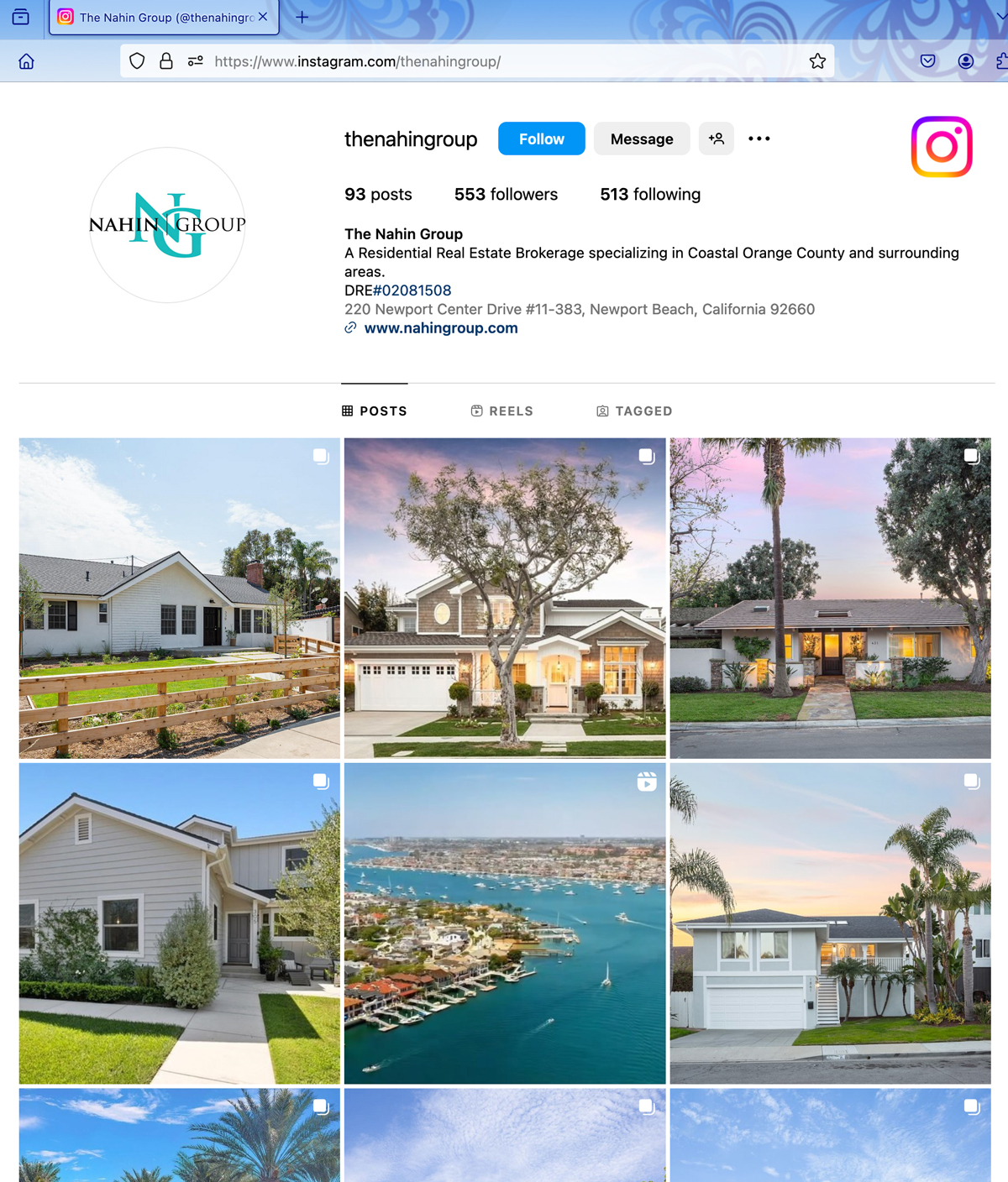 Instagram Home Example